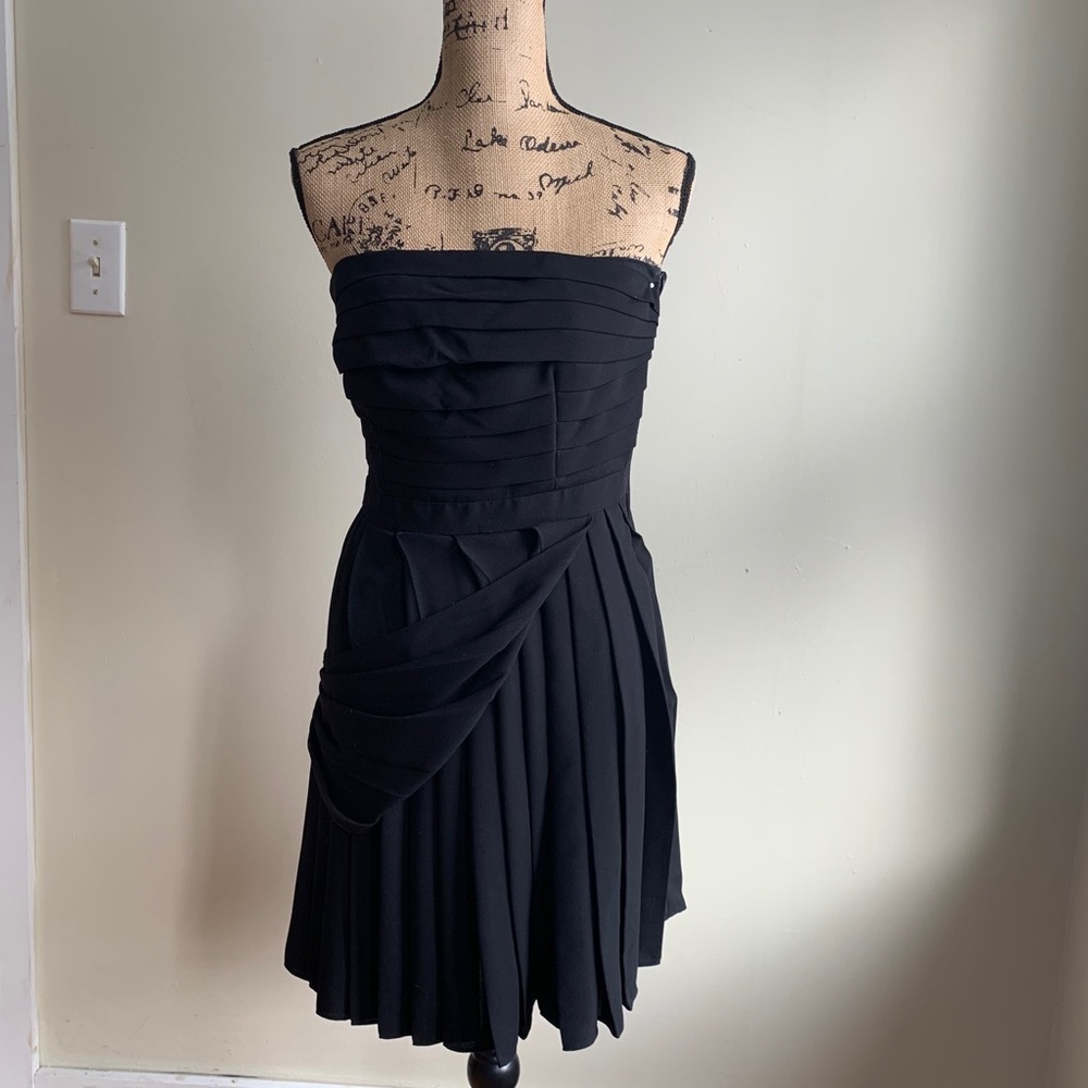 Rachel Roy one shoulder pleated black dress - Picture 10 of 15